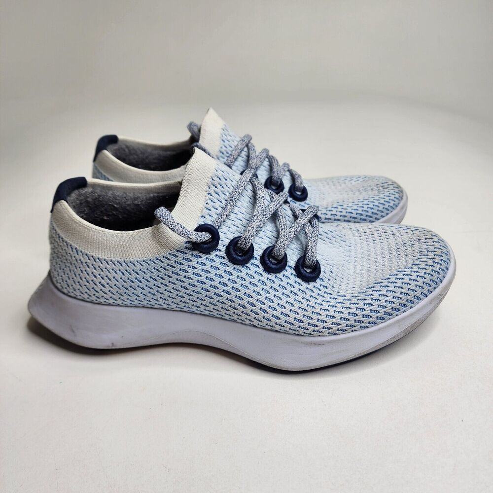 Allbirds TD Tree Dasher‎ White Blue Running Shoes Sneakers Women's Size 8